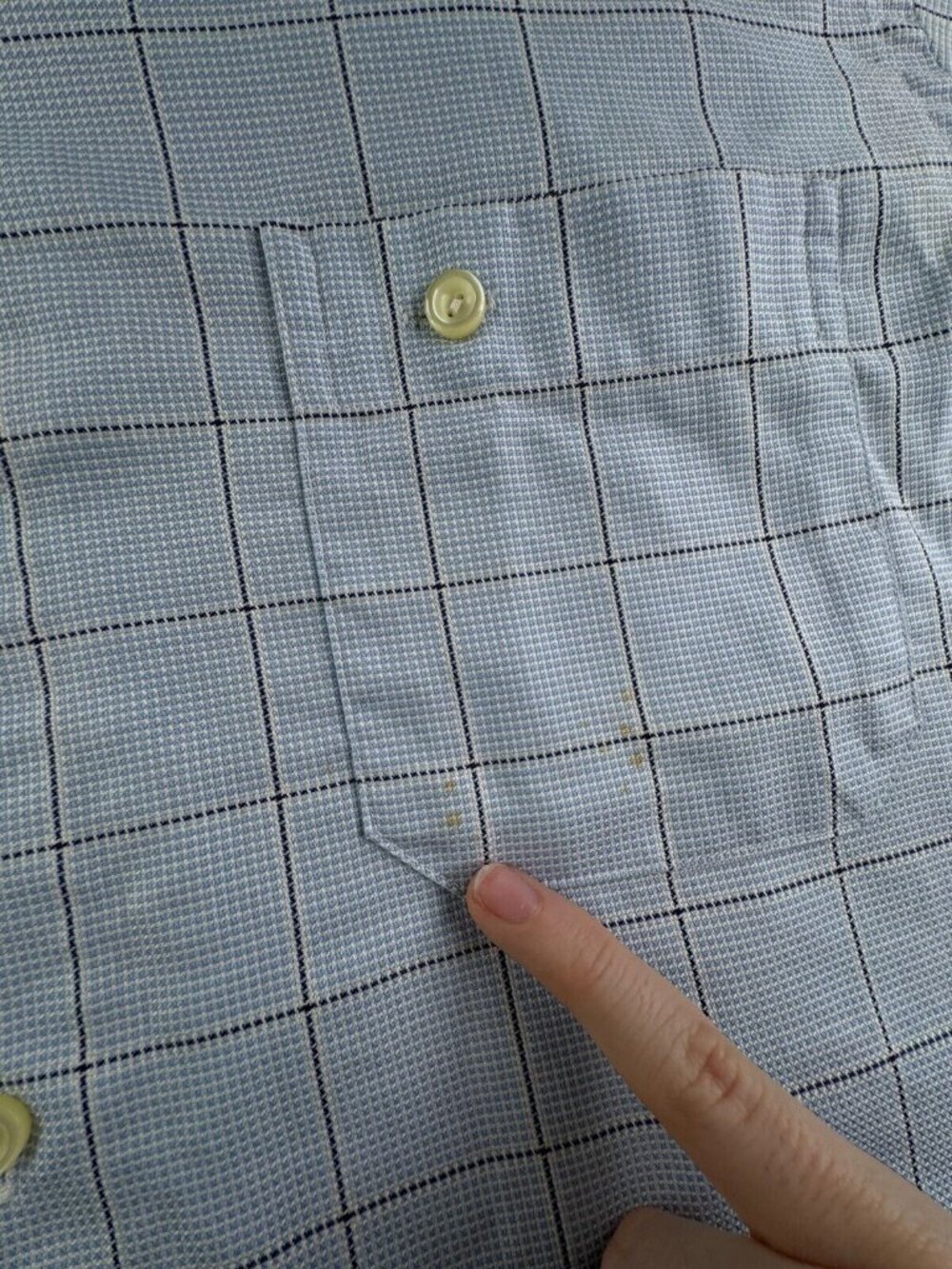 Eton Button Up Shirt Long Sleeve Men Wrinkle Free Cotton Blue Check Size 15 ** - Picture 11 of 16